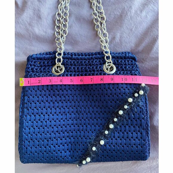 Navy Blue Crochet shoulder bag - Picture 10 of 10